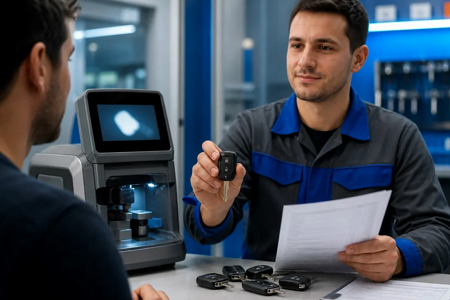 Profissional fazendo chave codificada em Chapecó.